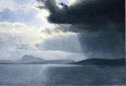 Albert Bierstadt Approaching Thunderstorm on the Hudson River oil painting artist